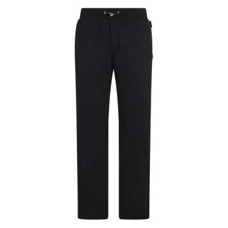 Philipp Plein Broeken, Heren, Zwart, 2Xl, Katoen, Geborduurde joggingbroek met monogram