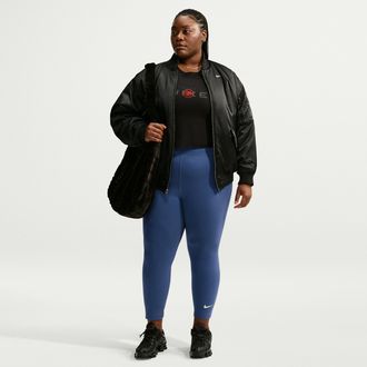 Nike Womens Nike Sportswear Classic High-Waisted 7/8 Leggings (Plus Size) in Blue | FB3095-461