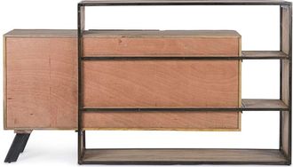 BIZZOTTO Credenza Manchester con struttura in legno di mango e acciaio, cassetti in legno riciclato, stile moderno -2 Ante - 2 Cassetti (Modello 1)