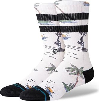 Stance Kool Katz Surf Crew Knee High Socks Shoes Canvas : MD (US Mens Shoe 6-8.5 - Womens Shoe 8-10.5), Cotton/Nylon/Polyester