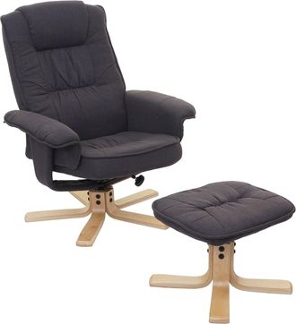 Hhg [nunca Usado] Sill&oacute;n Relax M56, Sill&oacute;n De Televisi&oacute;n Con Reposapi&eacute;s, Tela/tejido, Con Certificaci&oacute;n Mvg, Gris Oscuro