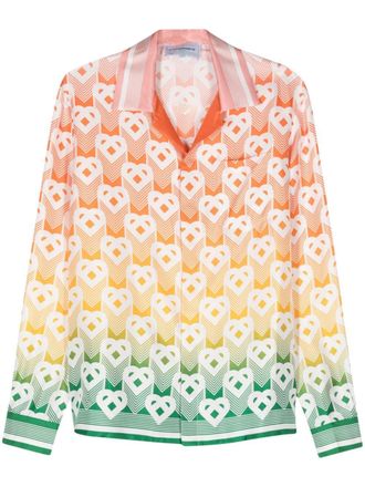 Casablanca Zijden shirt met monogram print - Oranje