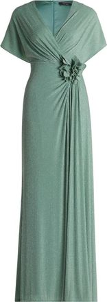 Vera Mont Kleedjes, Dames, Groen, L, Glitter Avondjurk met Gerimpeld Detail