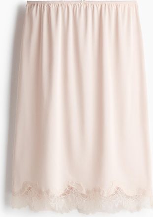 H&M Slipjupe mit Spitzenbesatz - Hellbeige