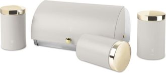 Berlinger Haus Berlinger Haus Caja De Pan Con Juego De 3 Botes, Acero Inoxidable, Almacenamiento De Cocina, Color Crema Mate, F&aacute;cil Apertura Y Cierre, Dise&ntilde;o Elegant