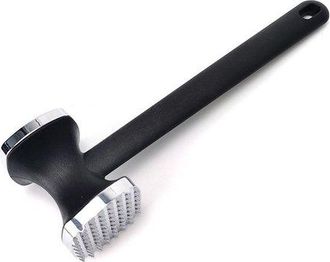 OEM Martillo Ablandador De Carne, Martillo De Carne Aleaci&oacute;n Zinc Doble Cara, Manual Resistente, Martillo Carne Mango Nailon Antideslizante, Plateado