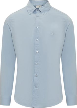 Etro Light Blue Slim Solid Shirt