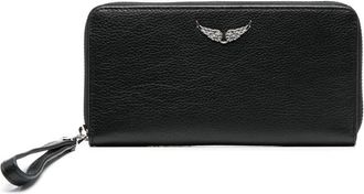 Zadig&Voltaire logo-detail leather purse - women - Calf Leather/Cotton - One Size - Black
