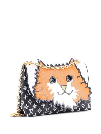 Louis Vuitton Orange Cat Limited Edition Grace Coddington Epi Leather and Catogram Canvas shoulder bag - Zwart
