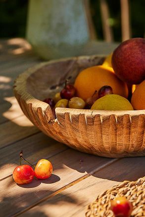 Terrain Teak Serving Bowl, Low
