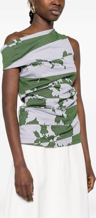 Dries Van Noten Hunray Cotton Top In Green