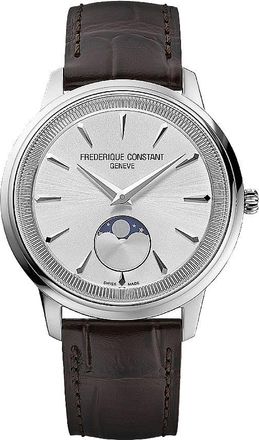 Frederique Constant Classics Moneta Moonphase Quartz Silver Dial Watch FC-206S3S6