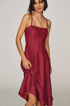 Pilcro Marin Square-Neck Midi Dress