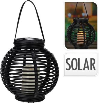 Progarden Linterna Solar Negra Bola 21 Cm Led Amarillo