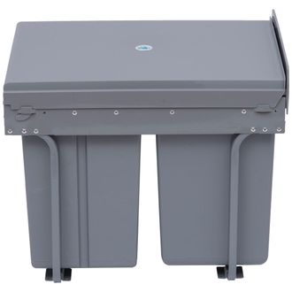 HOMCOM Homcom Pattumiera Cucina Estraibile Da 40l Con 3 Contenitori Grigio