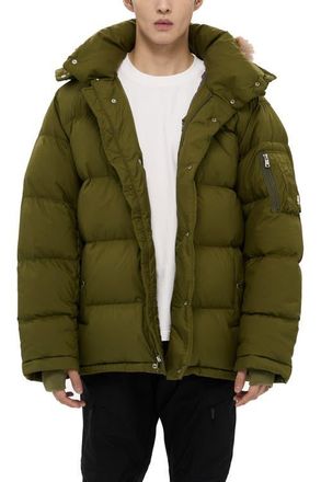 AlphaStyle Minto Mens Detachable Hood Puffer in Green at Nordstrom, Size Xx-Large