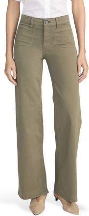 Frame Denim Le Slim Modernist Pocket Palazzo Jeans in Grasshopper at Nordstrom, Size 26