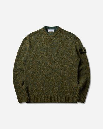 Stone Island Men s Speckled Wool Nylon Sweater Dark Green