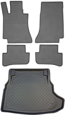 OEM Juego De Alfombrillas De Goma Para Coche Y Maletero Para Mercedes Clase C W205 Sed&aacute;n (4 Puertas) Desde Marzo De 2014