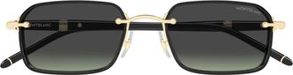 Montblanc Rectangular Frame Sunglasses With Gold-Toned Accents