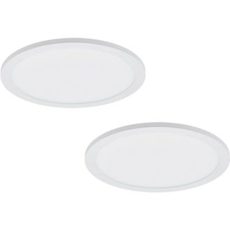 Loops 2 PACK 300mm Modern Ceiling Light White Slim Round Low Profile 17W LED 4000K