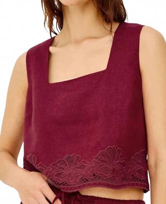 Rails Akira Top In Berry Hibiscus Embroidery