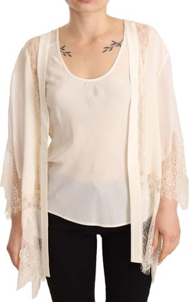 Twinset Off White Tank Lace Trim Cardigan Women Blouse Womens Tops (Pre-Owned)