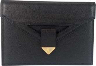 Saint Laurent Pre-owned Clutches, male, Black, Size: ONE SIZE Pre-owned Leather Clutch Bag
