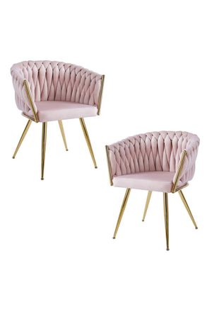 Regalos Miguel Packs Sillas Comedor - Pack 2 Sillas Widny Golden Terciopelo - Rosa