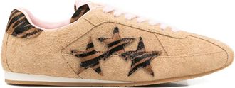 Amiri Beige Animal Print Star Sneakers