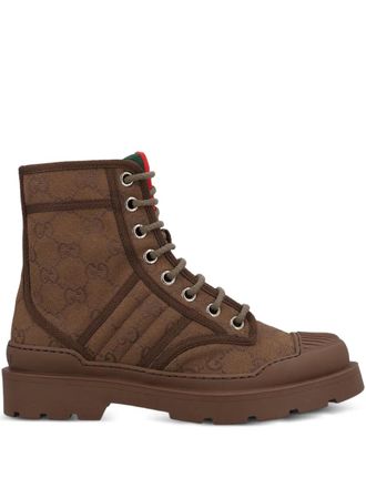 Gucci GG-pattern boots - Brown