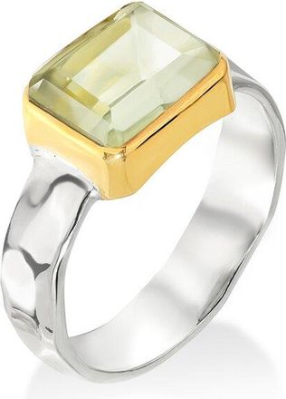 Tiramisu Silver 2.50 Ct. Tw. Green Amethyst Solitaire Ring