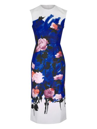 Erdem floral-print midi dress - Blue