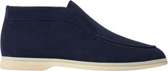 Scarosso Leonardo Blauwe Su&egrave;de Enkelboot - Heren - Enkellaarsjes - Blauw - 43 EU - Su&egrave;de - Schoenen