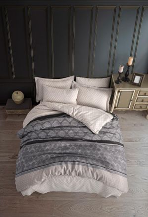 OEM Set Da Letto - 1 Copripiumino 220 X 240 Cm + 2 Federe 60 X 60 Cm - 65% Cotone, 35% Poliestere - Grigio