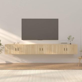vidaXL Muebles Para Tv De Pared 3 Uds Roble Sonoma 100x34,5x40 Cm Vidaxl