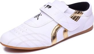 Generic Taekwondo Shoes, Breathable Martial Arts Sneakers, Sport Boxing Kung Fu Taichi Lightweight for Adults and Children(Gold,10.5 UK Child)