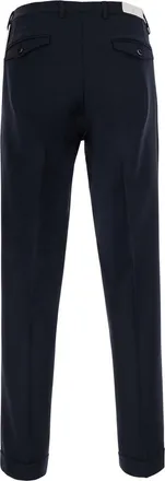 Michael Coal Mens Double Pleated Trousers Blue Tech Fabric Wool