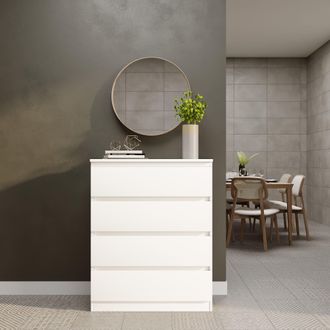 Seconique Malvern 4 Drawer Chest in White
