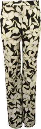 Max Mara Wijde broek - Dames - Straight fit broeken - Veelkleurig - 2XS - Broeken