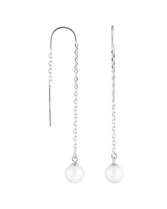 Splendid Pearls Silver 7-8Mm Akoya Pearl Earrings