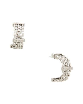 Meshmerise 0.12 ct. tw. Diamond 18K Gold Over Silver Earring
