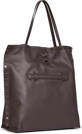 Zanellato Womens Tote Bag Aspasso Brown Marengo Mud Bovine Leather Handbags Hand