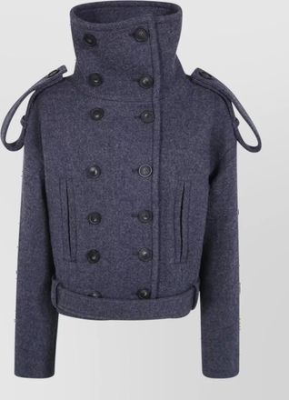 7 For All Mankind virgin wool double-breasted short coat