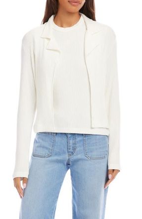 Karen Kane Notch Lapel Rib Jacket in Off White at Nordstrom, Size X-Small