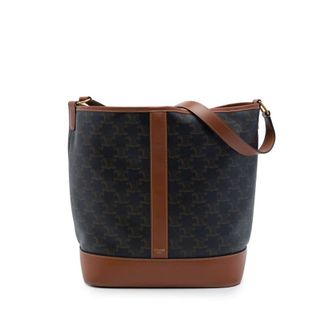Celine Pre-owned Celine Medium Triomphe Coated Canvas Bucket Bag Ladies 9T4NAZ4RF7QD6DDG