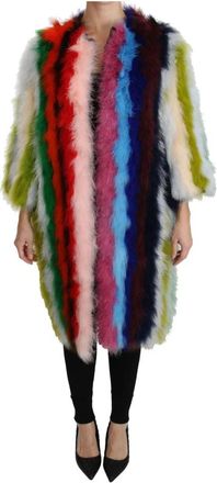 Dolce & Gabbana Multicolor Turkije Veren Cape Bontjas - Dames - Jassen - Veelkleurig - M - Katoen - Jassen