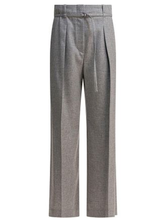 Brunello Cucinelli Brunello Cucinelli Womens Wide-leg Pants - Grey Wool - Size EU 36 (Womens)