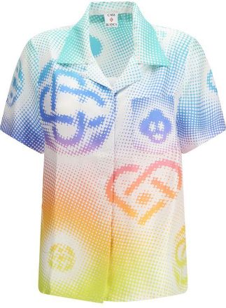 Casablanca Multicolor Silk Shortsleeve Womens Shirt
