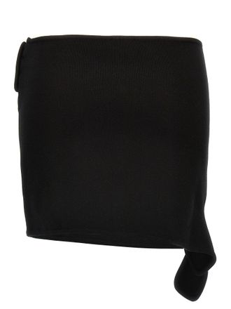 Courr&egrave;ges Womens Black Viscose Long Skirt